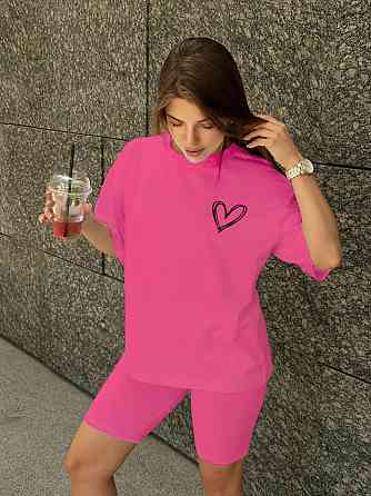 Футболка и велосипедки женские кулир Кораловый XS-S Харьков