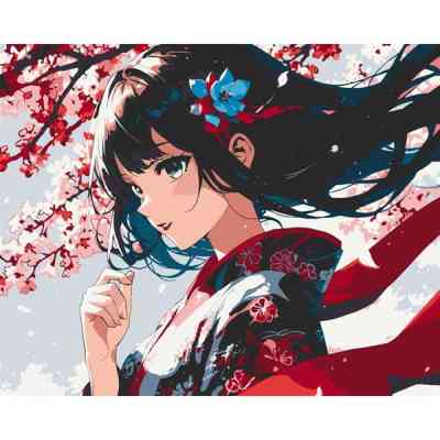 Картина по номерам ArtCraft Дівчина з сакурою 40х50 см (16107-AC) Вінниця