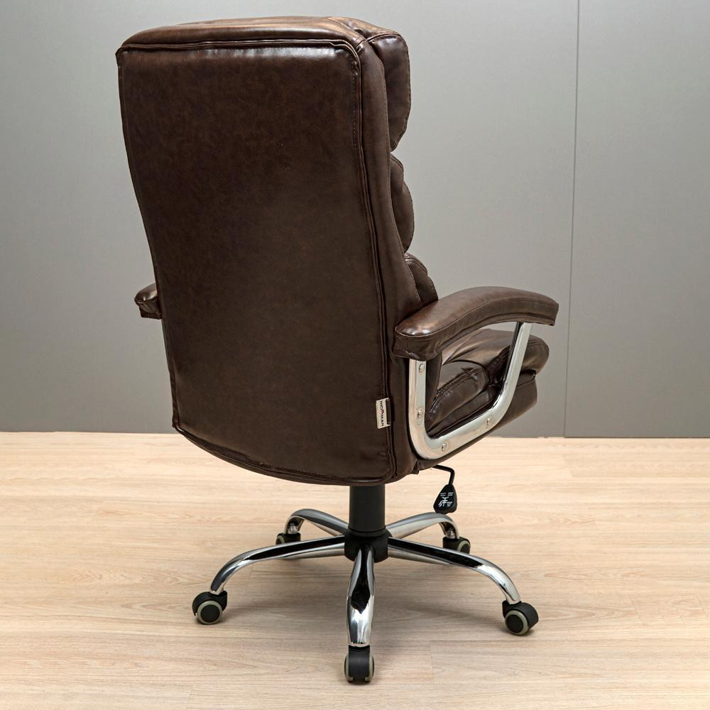 Офісне крісло керівника ManhattanDesign Хром MultiBlock М-3 Екошкіра Prime Brown (Прогумовані колеса) Днепр - изображение 4