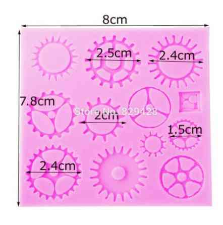 Молд силиконовый Стимпанк механизмы 80 на 78 мм розовый Киев