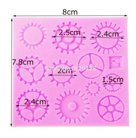 Молд силиконовый Стимпанк механизмы 80 на 78 мм розовый Киев - изображение 2