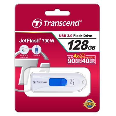 USB флеш накопитель Transcend 128GB JetFlash 790 White USB 3.0 (TS128GJF790W) Винница - изображение 5