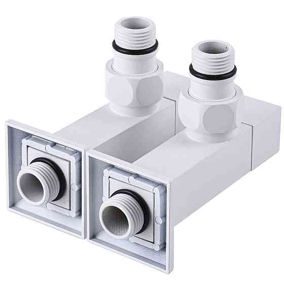 Набір Кран напівоборотний кутовий з американкою SOLOMON LUX 1/2″ CUBE WHITE 8888 (1уп) (000021914) Київ