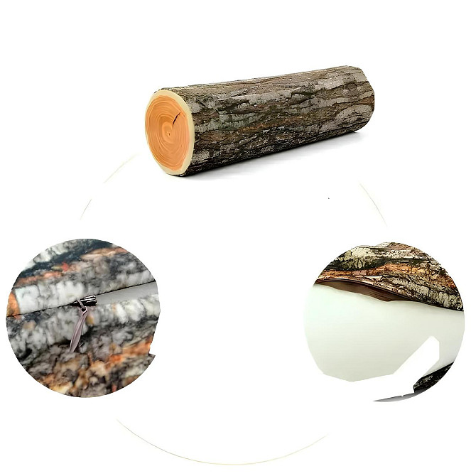 Подушка у вигляді поліна RESTEQ. М'яка подушка колода 43см, декоративне поліно Київ - фото 2