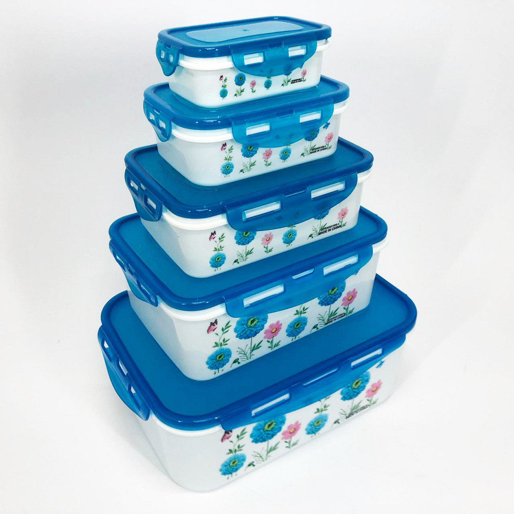 Набор контейнеров UNIQUE UN-1514 5шт. Цвет: голубой ZO-53 Львов - изображение 10