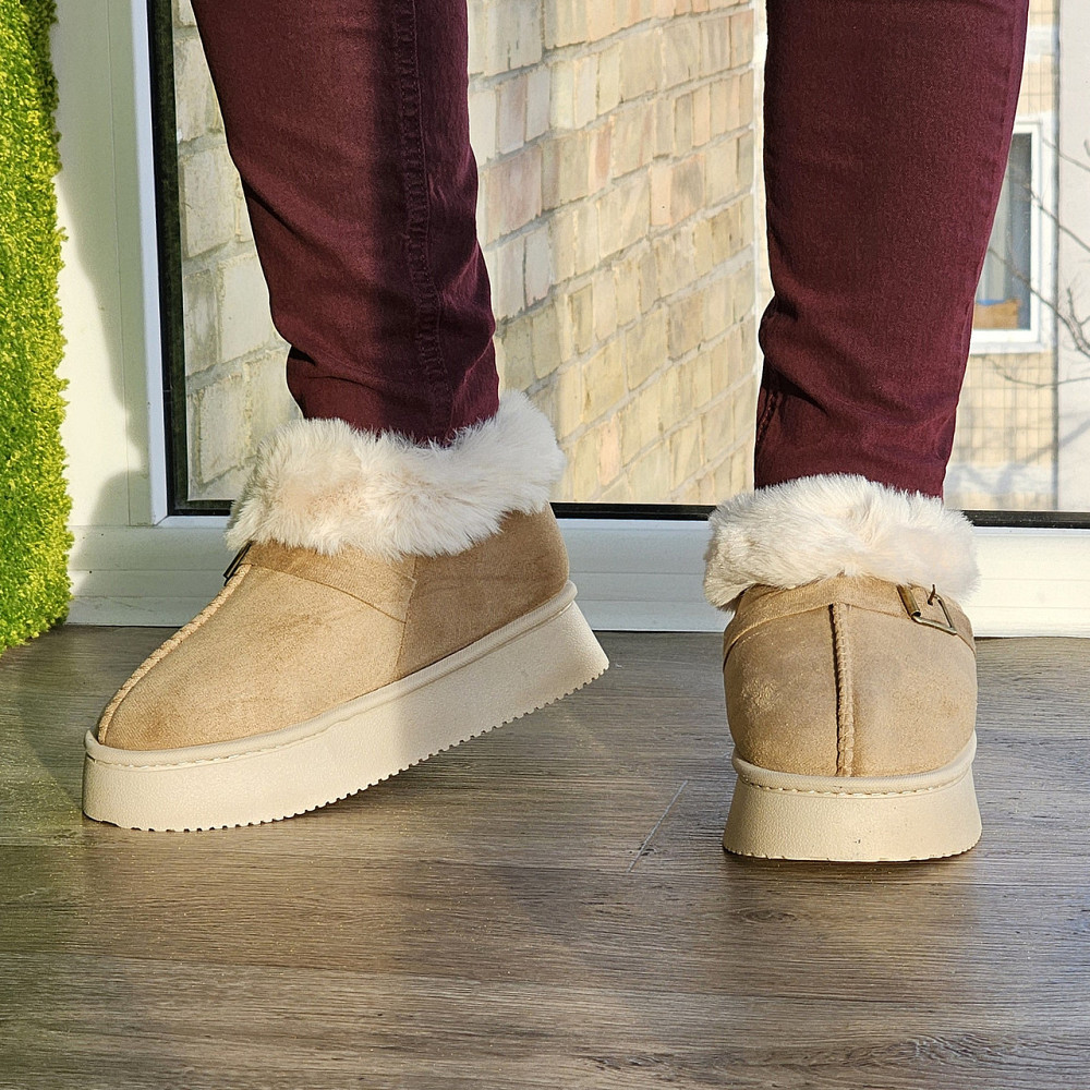 Зимові жіночі Уги Бежеві Чоботи з Хутром Теплі Сірі (розміри: 36,37,38,39,40,41) Дніпро - фото 10