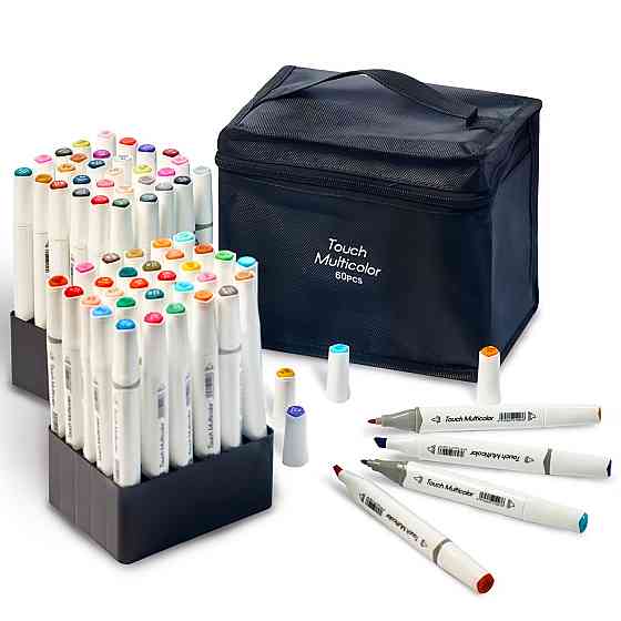 Набір кольорових спиртових маркерів для малювання і скетчинга 60 кольорів Touch Multicolor Кам'янець-Подільський