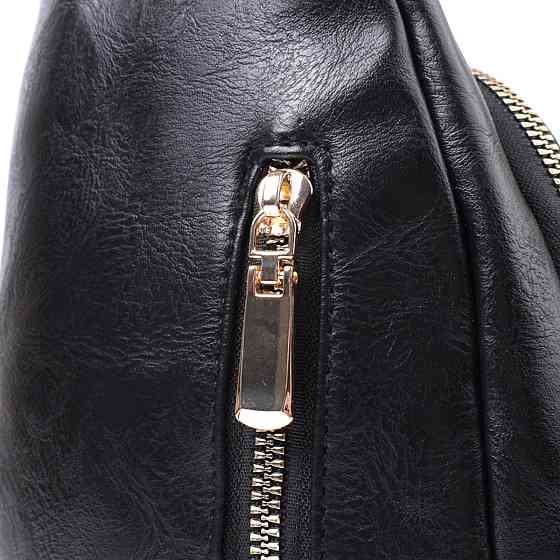 Сумка невеликого розміру з однією лямкою через плече з гладкої екошкіри Vintage 22770 Чорний Київ