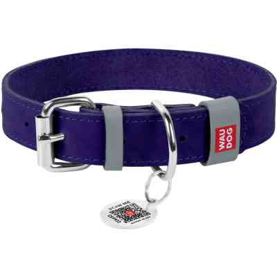 Ошейник для животных WAUDOG Classic кожаный 35 мм х 46-60 см фиолетовый (02399) Винница