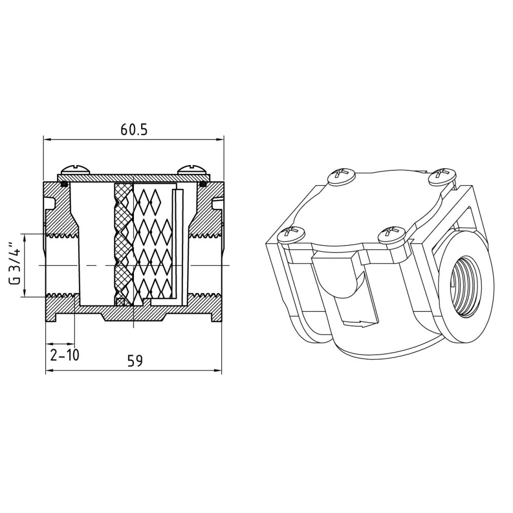 Фільтр алюмінієвий Thermo Alliance Standart 3/4" SD121G20 Київ - фото 3