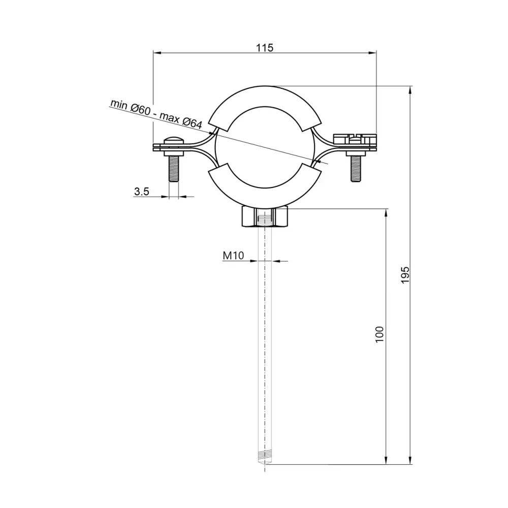 Хомут Thermo Alliance Forte 2" (D60-64 мм) SF10050 Київ - фото 7
