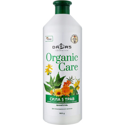 Шампунь Dalas Cosmetics Organic Care Сила 5 трав Для поврежденных волос 900 г (4823128000044) Винница - изображение 1