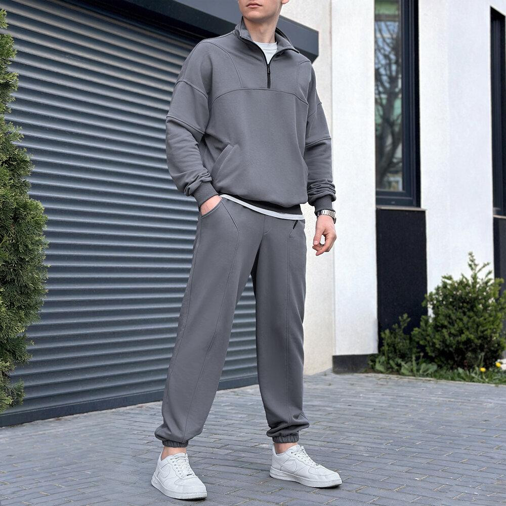 Спортивний костюм чоловічий графіт кофта зі штанами Pobedov Grand Київ - фото 3