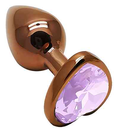 Анальная пробка с кристаллом EGZO - Dark Gold Heart Plug Amethyst, size S Sex Aura Киев