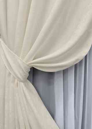 Комплект готових штор VR-Textil Жакард Sultan № 870ш Кремовий 100х270 см 2 шт (31-282) Київ