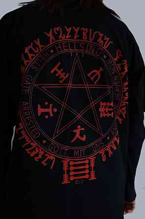 Футболка чоловіча з принтом аніме Аніме Хеллсінг Ултімате Алукард оверсайз (S/M/L) Черний Дніпро