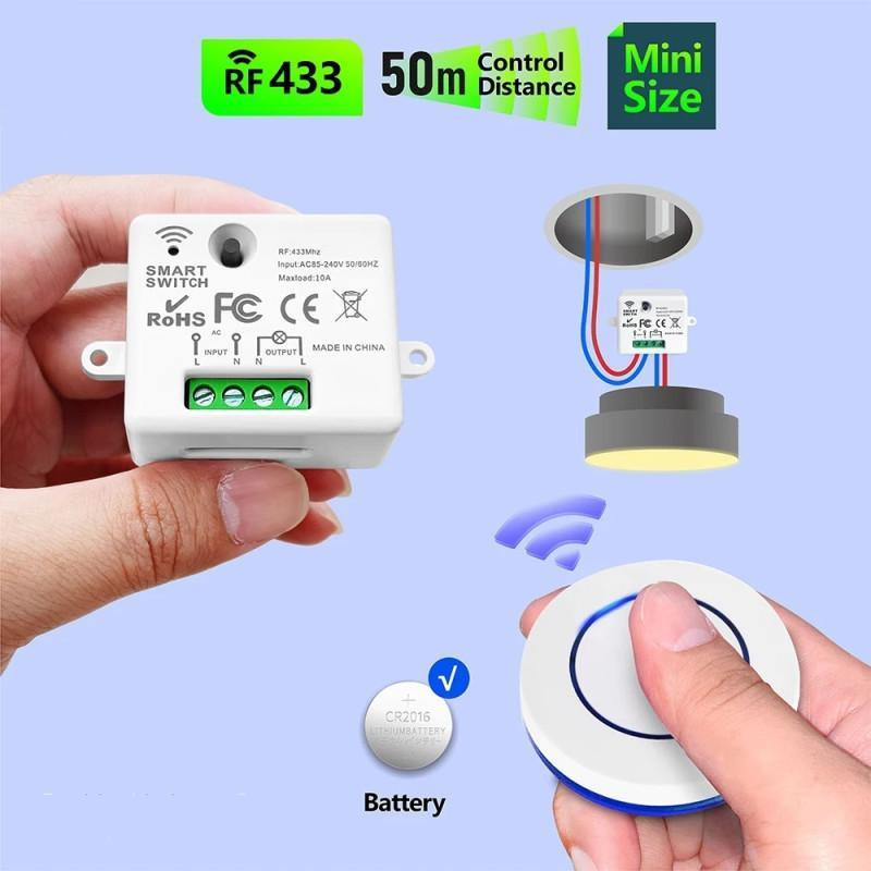 Безпровідний вимикач світла + реле 433 мГц Харків - фото 4