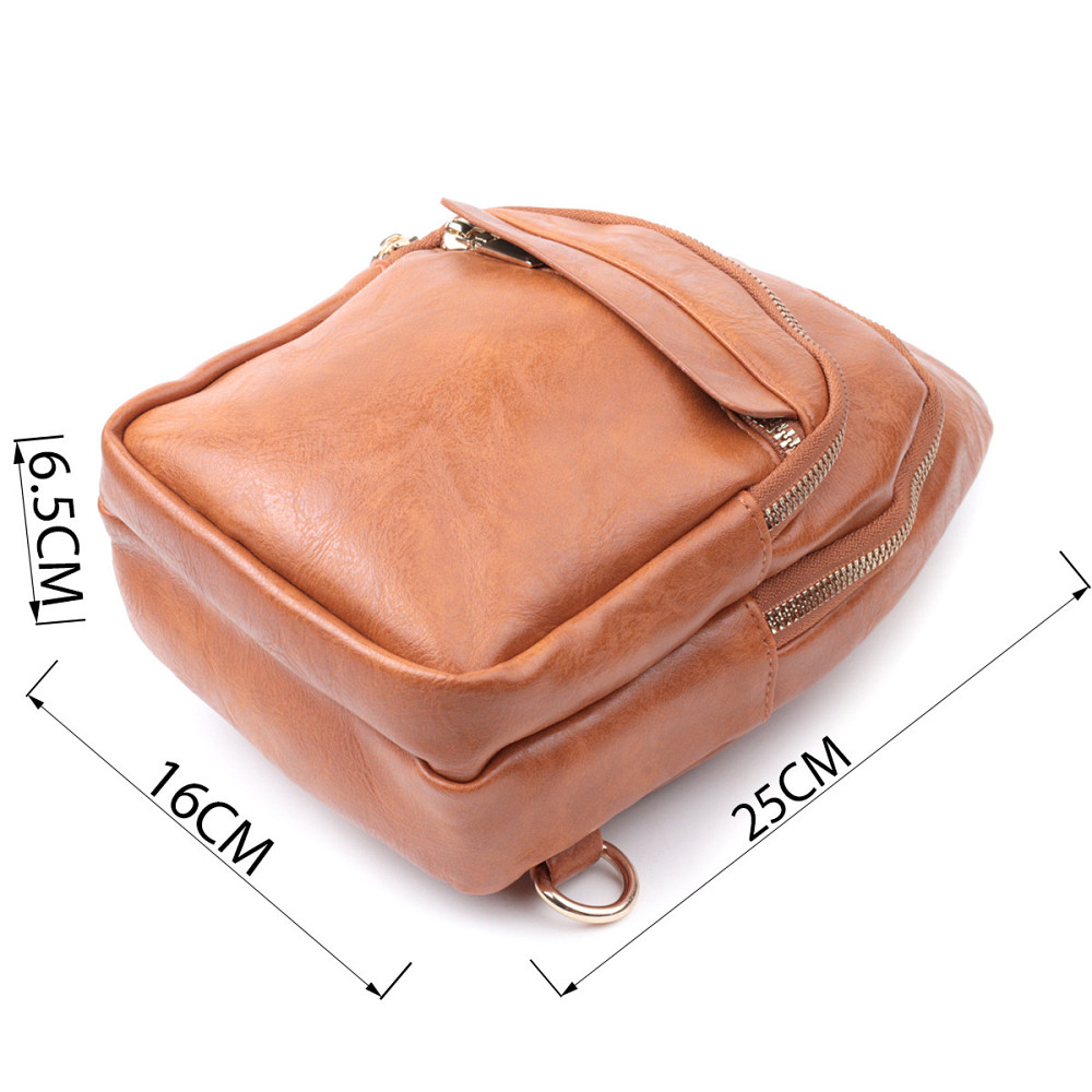 Невелика жіноча сумка з однією лямкою через плече з гладкої екошкіри Vintage 22767 Рудий Київ - фото 3