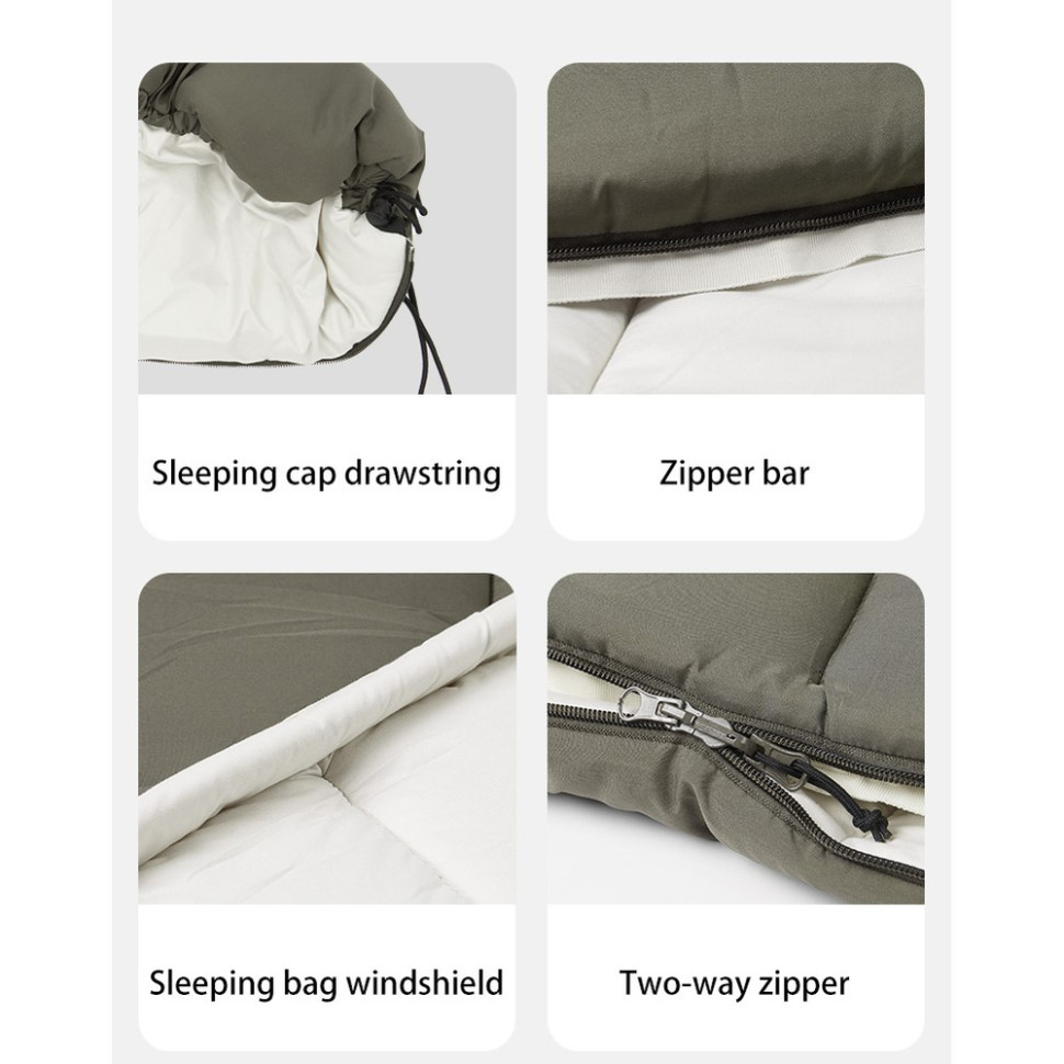 Спальник з капюшоном Naturehike LD350 CNK2300SD016, темно-зелений Київ - фото 3