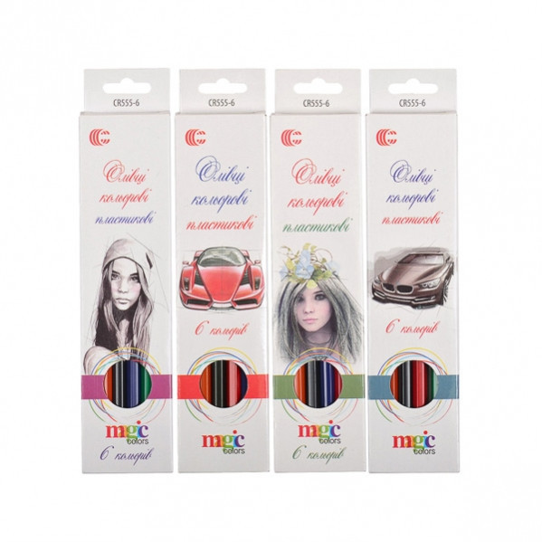 Олівці для малювання CR555-6 White Night "С", 6 кольорів Вінниця - фото 1