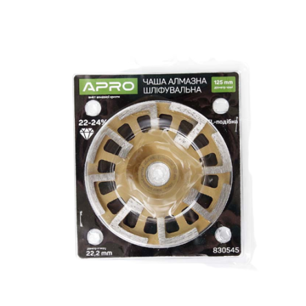Чаша алмазна шліфувальна d125мм 22-24% ТL-подібна APRO Житомир