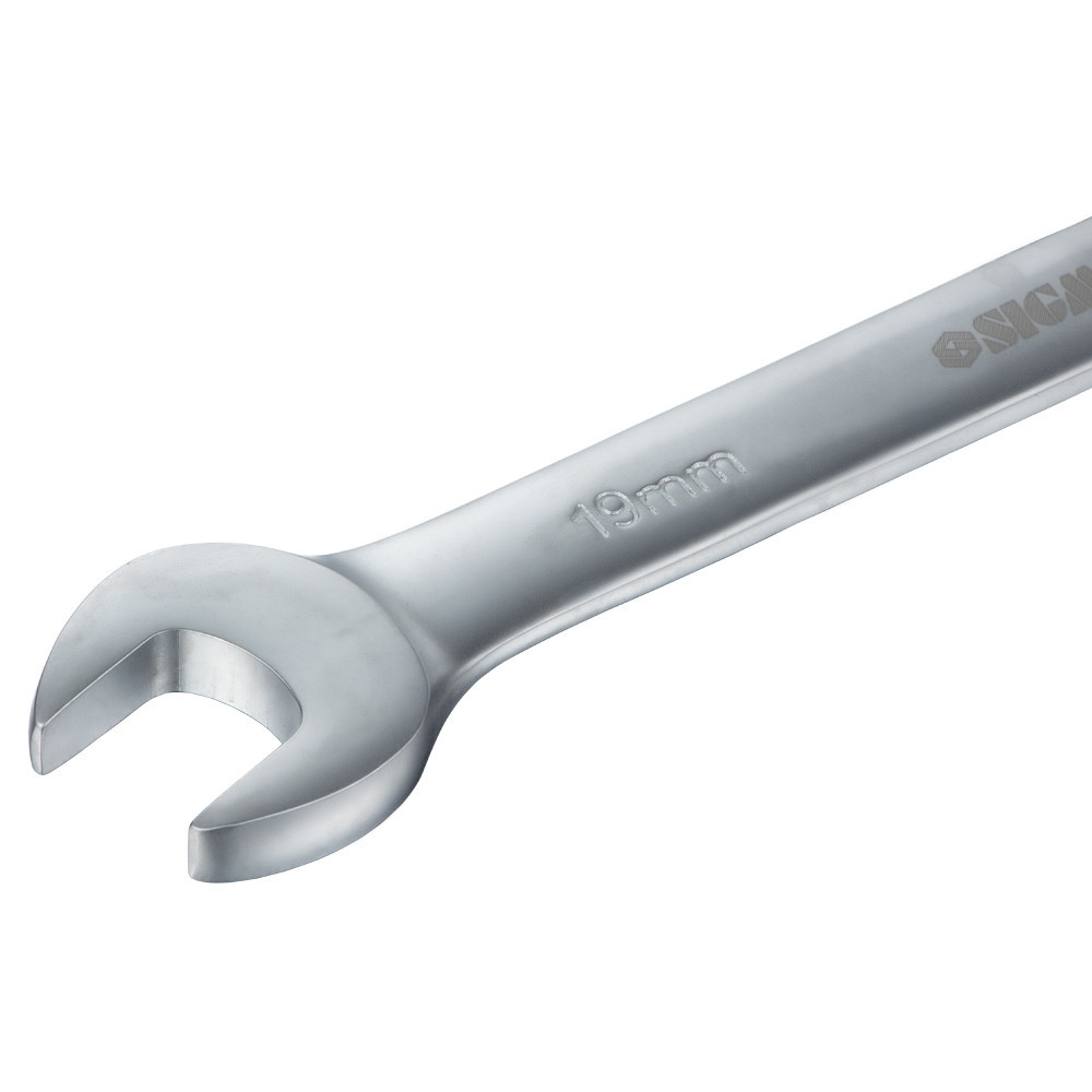 Ключ рожково-накидный трещеточный 19мм CrV satine SIGMA (6022191) Ровно - изображение 4