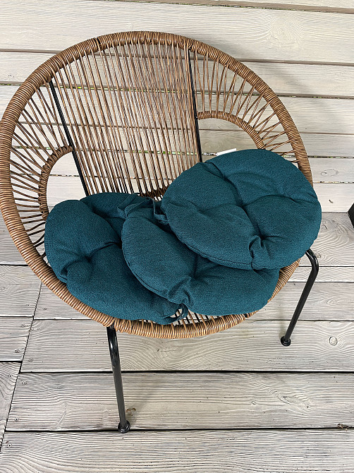 Подушка для стільців (38x38х5 см) кругла Decorator Мальмо колір лазурний 84-045 Київ - фото 5