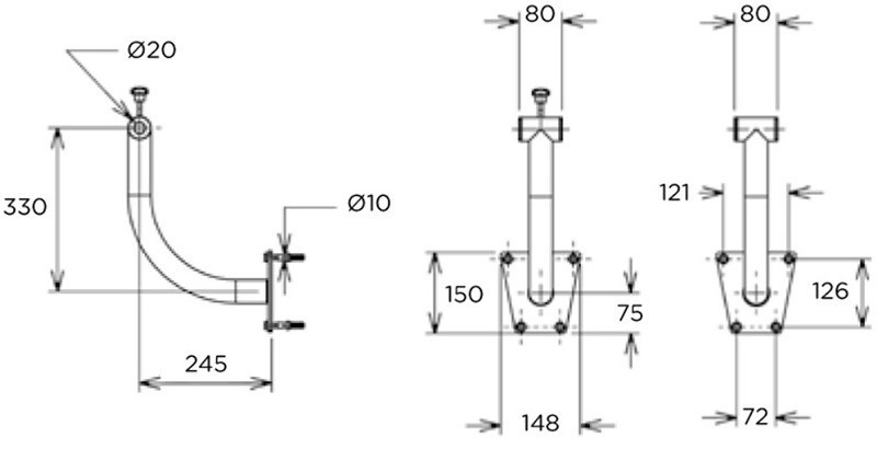 Опора для намотувального пристрою Flexinox 87197061, з кріпленням на стіну Київ - фото 2
