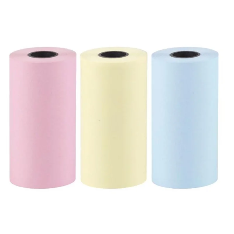 Цветная термобумага для мини-принтера 57 мм, 3 рулона разных цветов, для термопечати Одесса - изображение 1