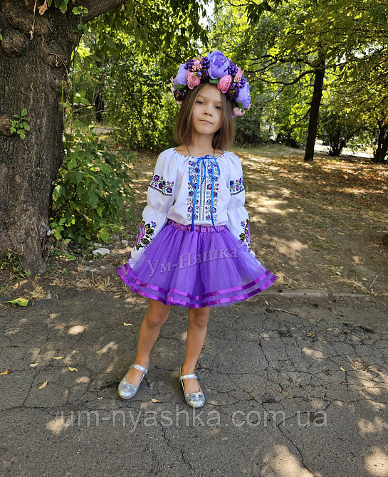 Костюм вышиванка фиолетовый для девочки Кривой Рог - изображение 2