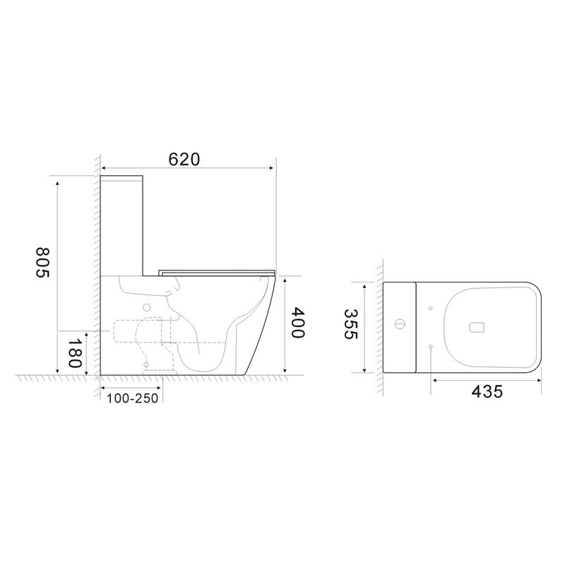 Унітаз-компакт Mixxus QUADRO-0404-T1 660х360х820mm, система змиву TORNADO 1.0   ( MI6688 ) 31442 Харків - фото 5