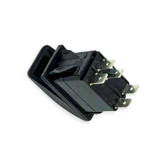 Тумблер-кнопка (35х20 мм) універсальна 2 положення (5 контактів) жовте підсвічування Мукачево