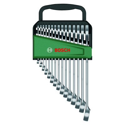 Ключ Bosch гайковий, набір 15шт, комбінований, 6-21мм, CrV (1.600.A02.Z9E) Вінниця - фото 1
