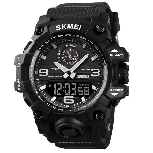Наручные часы с электронным механизмом SKMEI 1586BK BLACK, Военные часы спецслужб SP-57 Львов - изображение 4