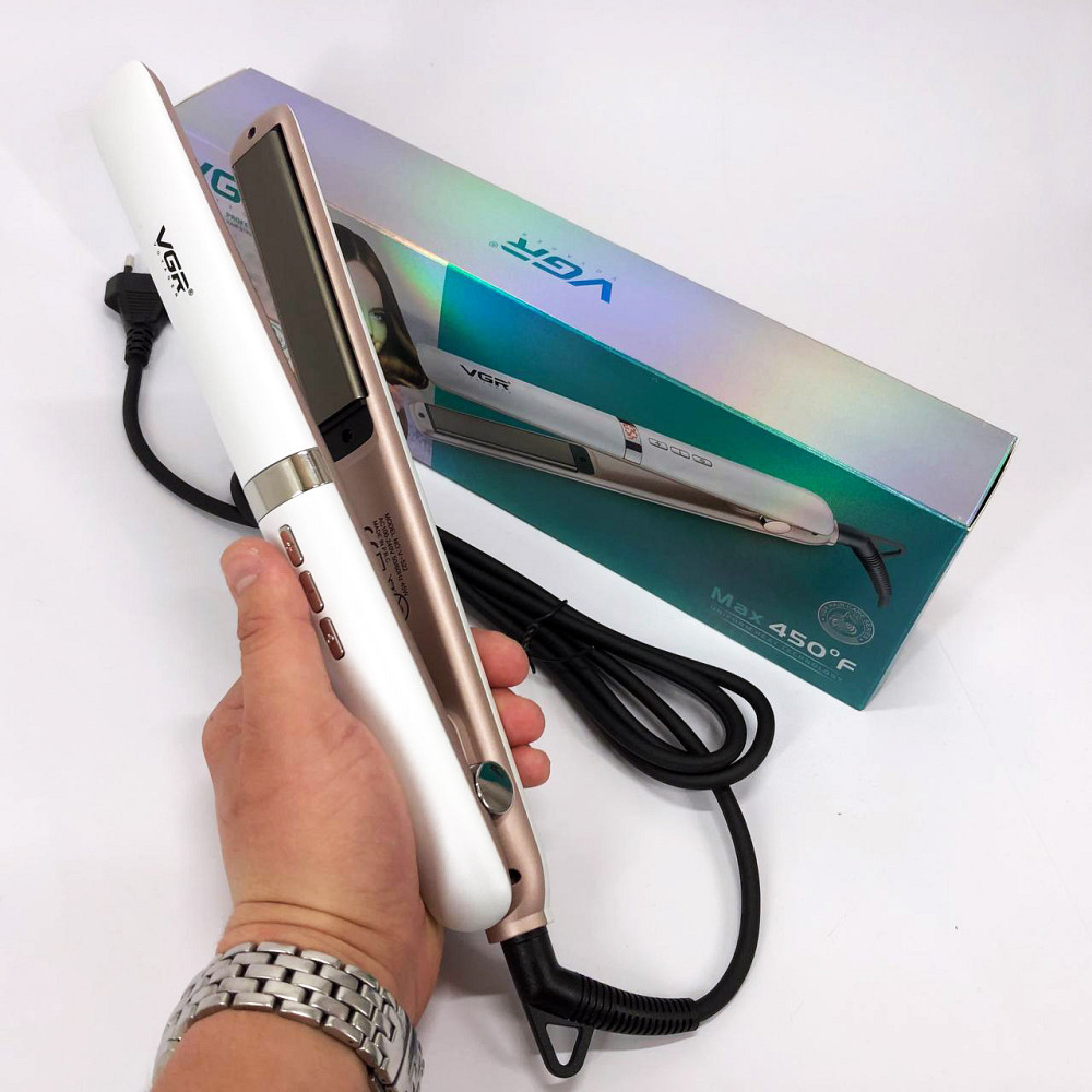 Випрямляч для густого волосся VGR V-522, Дбайливий випрямляч волосся, Плойка вирівнювач YL-54 Львів - фото 12