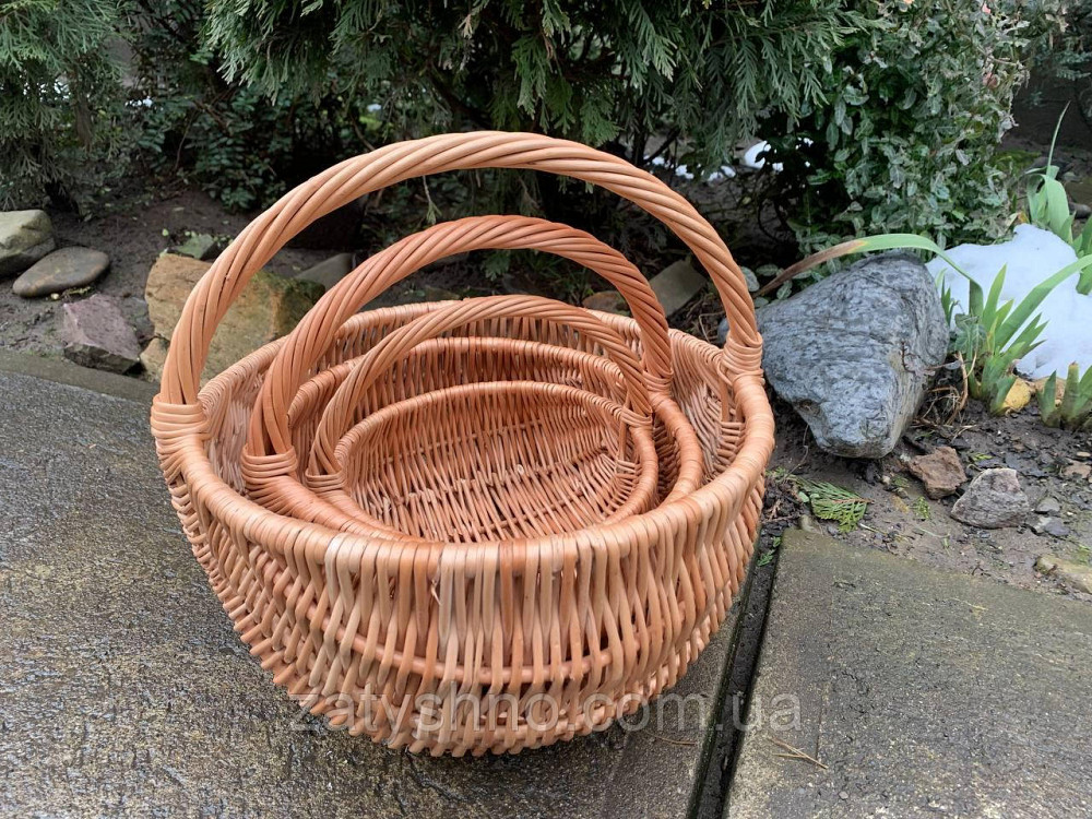 Корзина плетеная кофейная, комплект 3 шт Киев - изображение 4