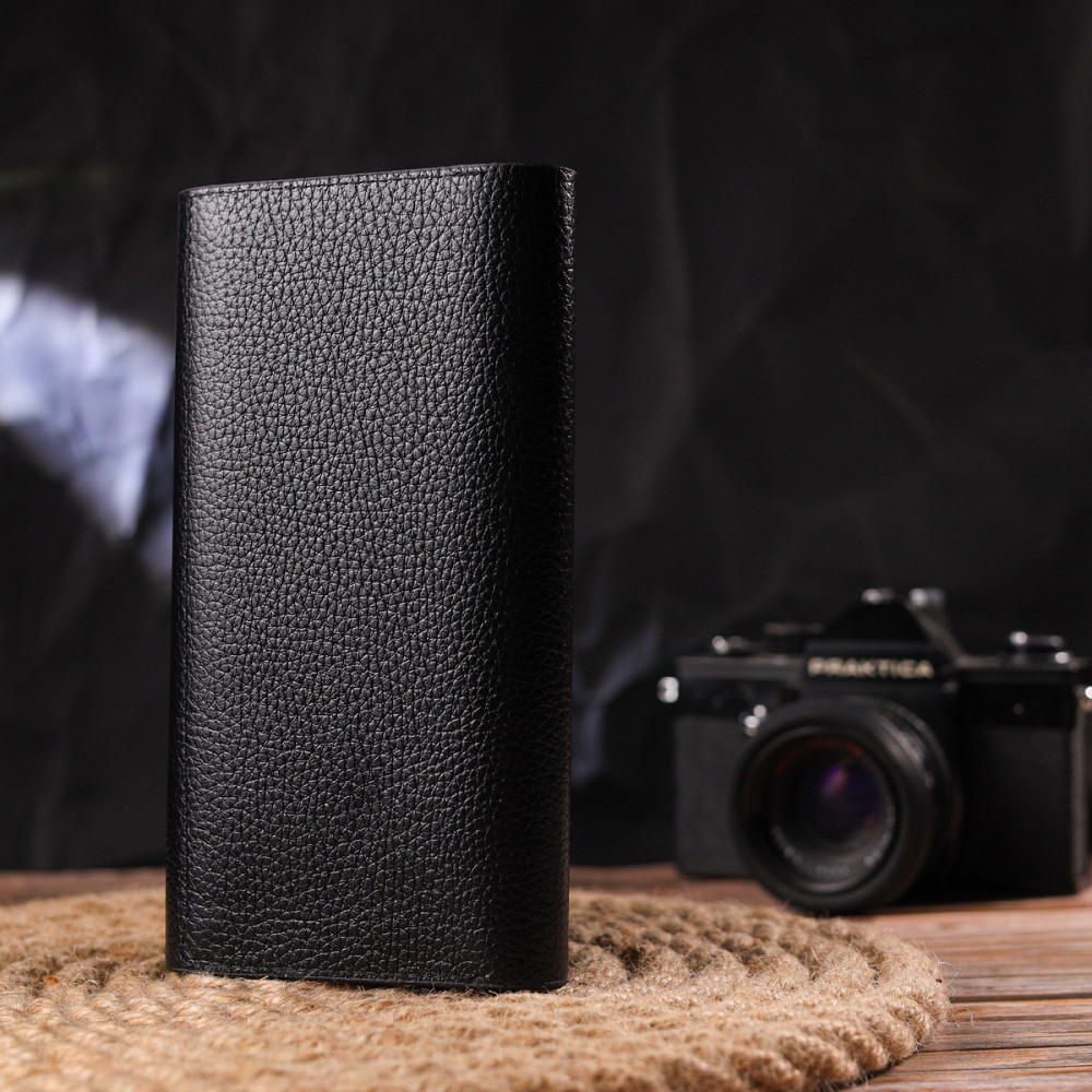 Функціональний жіночий гаманець з натуральної шкіри CANPELLINI 21662 Чорний Київ - фото 9