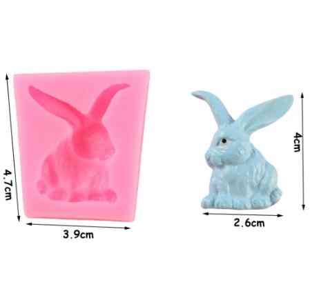 Молд силиконовый Заяц 47 на 39 мм розовый Киев