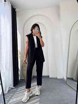 Жіночий базовий костюм-штани: жилет і штани креп костюмка Чорний, 42/44 Одеса