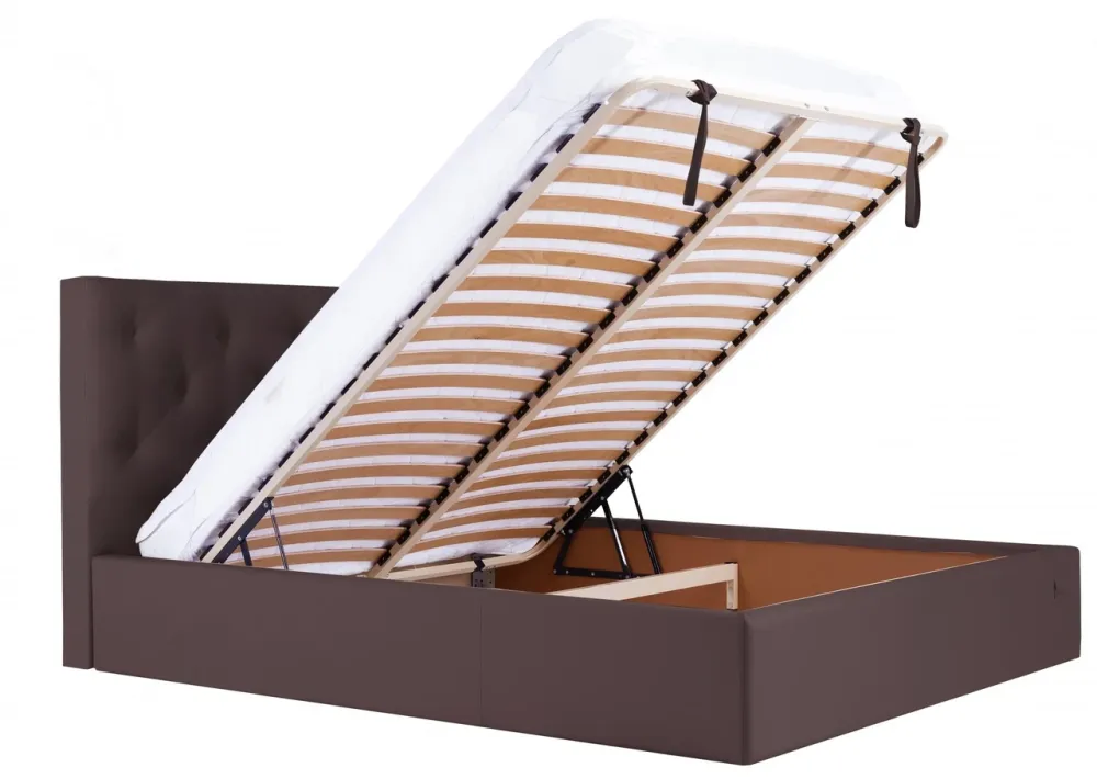 Кровать Двуспальная Bristol Comfort 160 х 190 см Fly 2231 С подъемным механизмом и нишей для белья Темно-коричневый Днепр - изображение 17