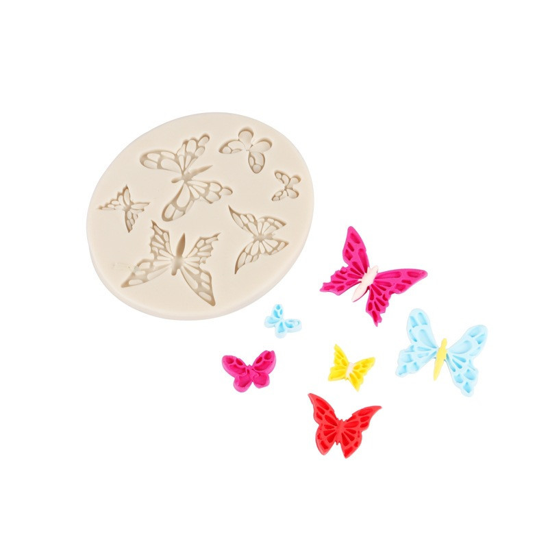 Молд силиконовый Бабочки 83 на 75 мм серый Киев - изображение 3