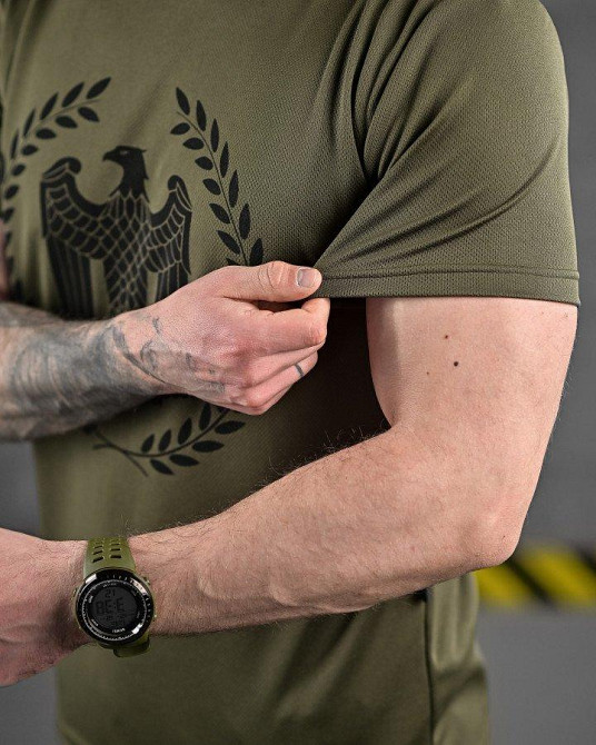 Тактическая потоотводящая футболка OBLIVION  SPQR олива  ДЛ6580 Одесса - изображение 5