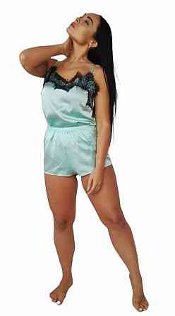 Шовкова піжама із шортами Блакитний 50 Харків