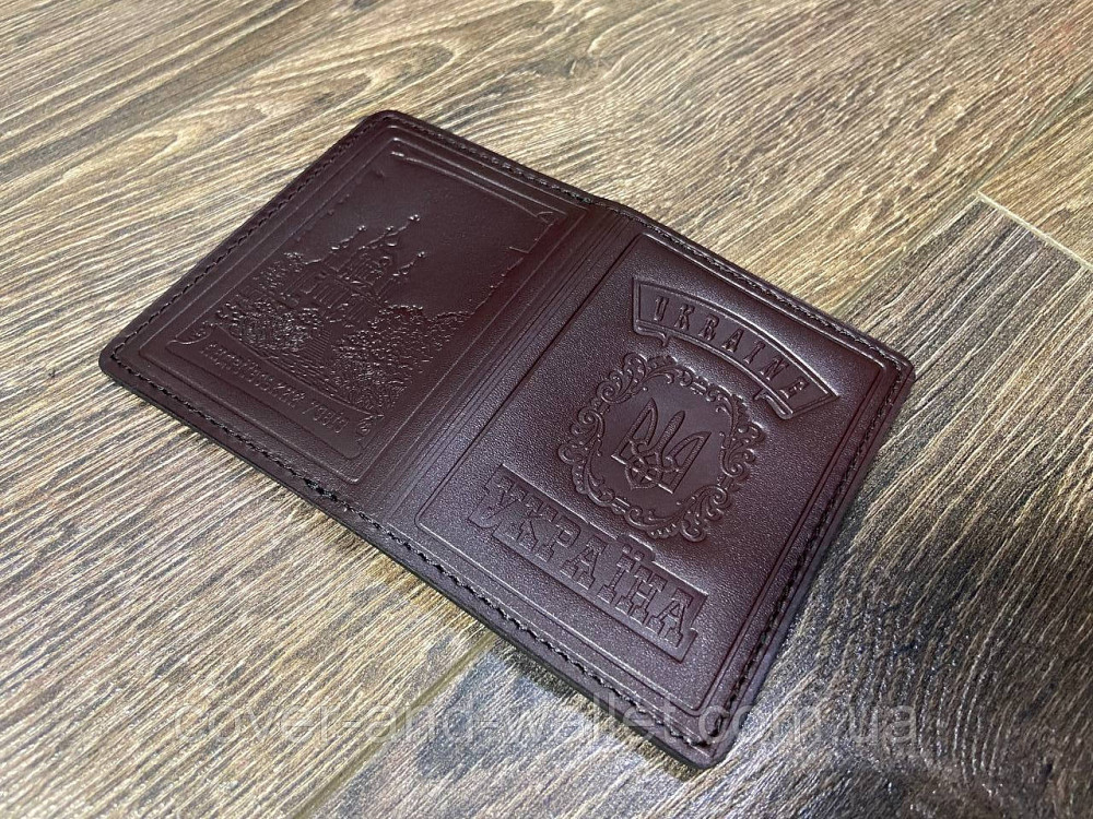 Шкіряна обкладинка на ID паспорт і авто права з додатковим клапаном Київ - фото 2