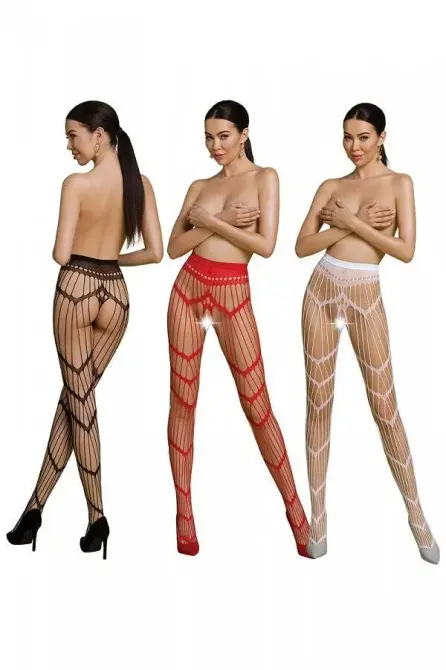 Еротичні колготки-бодістокінг Passion ECO S006 white Львів - фото 10