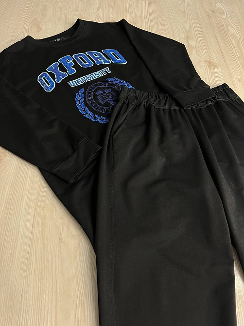 Костюм женский LSK 6011-5539 свитшот с вышивкой Oxford и джогерами черный, черный, L Киев - изображение 4