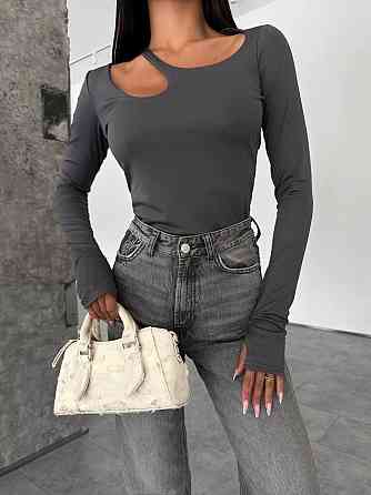 Жіночий стильний топ із вирізом мікродайвінг Графіт, 42/44 Одеса