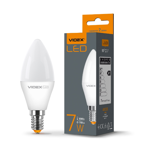 Лампа LED C37e 7W E14 3000K 220V Videx Житомир - изображение 1