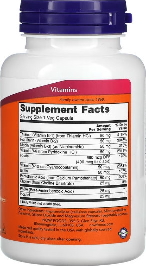 Витамины группы В NOW Foods B-50 100 tabs Киев - изображение 2