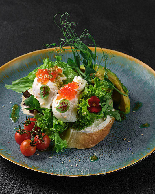 Тарілка Olens "Голандія" 27 см кругла кераміка блакитна овальна для дому та ресторанів Київ - фото 1